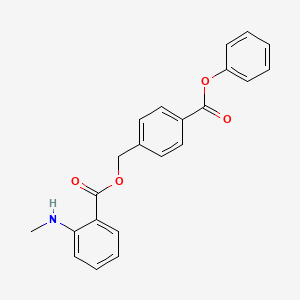molecular formula C22H19NO4 B3538939 4-(phenoxycarbonyl)benzyl 2-(methylamino)benzoate 
