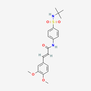 molecular formula C21H26N2O5S B3538946 N-{4-[(tert-butylamino)sulfonyl]phenyl}-3-(3,4-dimethoxyphenyl)acrylamide 