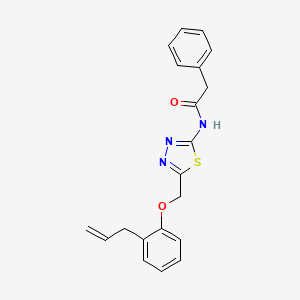 molecular formula C20H19N3O2S B3538953 N-{5-[(2-allylphenoxy)methyl]-1,3,4-thiadiazol-2-yl}-2-phenylacetamide 