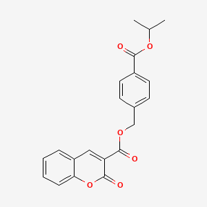 molecular formula C21H18O6 B3538958 4-(isopropoxycarbonyl)benzyl 2-oxo-2H-chromene-3-carboxylate 