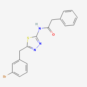 molecular formula C17H14BrN3OS B3538960 N-[5-(3-bromobenzyl)-1,3,4-thiadiazol-2-yl]-2-phenylacetamide 