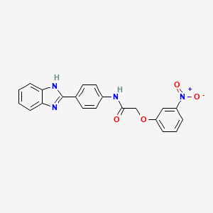 molecular formula C21H16N4O4 B3538962 N-[4-(1H-benzimidazol-2-yl)phenyl]-2-(3-nitrophenoxy)acetamide 