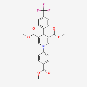 molecular formula C24H20F3NO6 B3538969 dimethyl 1-[4-(methoxycarbonyl)phenyl]-4-[4-(trifluoromethyl)phenyl]-1,4-dihydro-3,5-pyridinedicarboxylate 