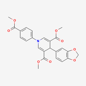 molecular formula C24H21NO8 B3539004 dimethyl 4-(1,3-benzodioxol-5-yl)-1-[4-(methoxycarbonyl)phenyl]-1,4-dihydro-3,5-pyridinedicarboxylate 