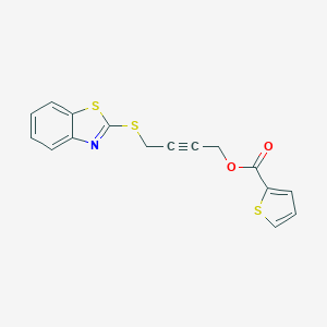 molecular formula C16H11NO2S3 B353901 4-(1,3-Benzothiazol-2-ylsulfanyl)-2-butynyl 2-thiophenecarboxylate CAS No. 669715-50-8