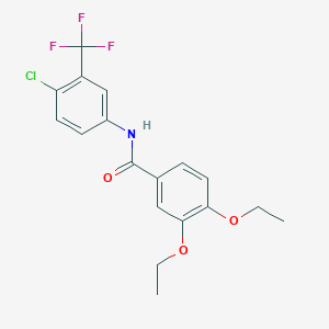 molecular formula C18H17ClF3NO3 B3539013 N-[4-chloro-3-(trifluoromethyl)phenyl]-3,4-diethoxybenzamide 