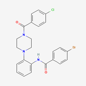 molecular formula C24H21BrClN3O2 B3539032 4-bromo-N-{2-[4-(4-chlorobenzoyl)-1-piperazinyl]phenyl}benzamide 