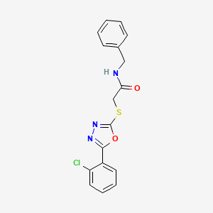molecular formula C17H14ClN3O2S B3539047 N-benzyl-2-{[5-(2-chlorophenyl)-1,3,4-oxadiazol-2-yl]thio}acetamide 