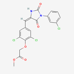 methyl (2,6-dichloro-4-{(E)-[1-(3-chlorophenyl)-2,5-dioxoimidazolidin-4-ylidene]methyl}phenoxy)acetate