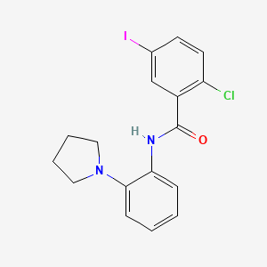 2-chloro-5-iodo-N-(2-pyrrolidin-1-ylphenyl)benzamide