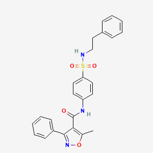 molecular formula C25H23N3O4S B3539090 5-methyl-3-phenyl-N-{4-[(2-phenylethyl)sulfamoyl]phenyl}-1,2-oxazole-4-carboxamide 