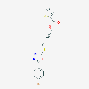 molecular formula C17H11BrN2O3S2 B353910 4-{[5-(4-Bromophenyl)-1,3,4-oxadiazol-2-yl]sulfanyl}-2-butynyl 2-thiophenecarboxylate CAS No. 669715-79-1