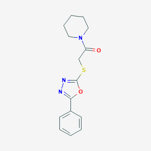 molecular formula C15H17N3O2S B353913 2-(5-Phenyl-[1,3,4]oxadiazol-2-ylsulfanyl)-1-piperidin-1-yl-ethanone CAS No. 484694-44-2