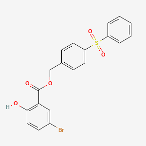 molecular formula C20H15BrO5S B3539154 4-(phenylsulfonyl)benzyl 5-bromo-2-hydroxybenzoate 