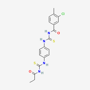 3-chloro-4-methyl-N-({4-[(propanoylcarbamothioyl)amino]phenyl}carbamothioyl)benzamide