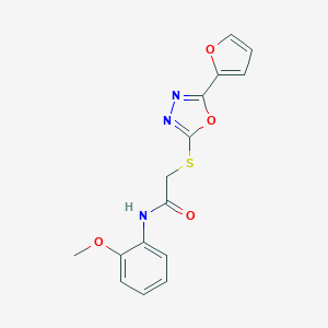 molecular formula C15H13N3O4S B353919 2-{[5-(2-furyl)-1,3,4-oxadiazol-2-yl]sulfanyl}-N-(2-methoxyphenyl)acetamide CAS No. 484645-99-0