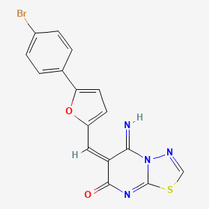 (6E)-6-[[5-(4-bromophenyl)furan-2-yl]methylidene]-5-imino-[1,3,4]thiadiazolo[3,2-a]pyrimidin-7-one