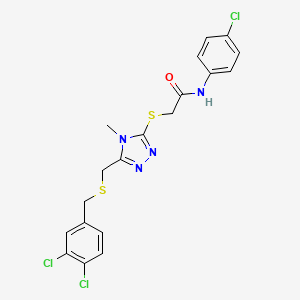 N-(4-chlorophenyl)-2-[[5-[(3,4-dichlorophenyl)methylsulfanylmethyl]-4-methyl-1,2,4-triazol-3-yl]sulfanyl]acetamide