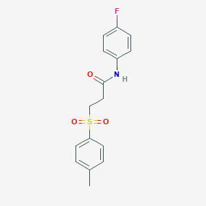 molecular formula C16H16FNO3S B353942 N-(4-fluorophenyl)-3-[(4-methylphenyl)sulfonyl]propanamide CAS No. 694515-09-8