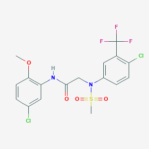 molecular formula C17H15Cl2F3N2O4S B3539431 N~1~-(5-chloro-2-methoxyphenyl)-N~2~-[4-chloro-3-(trifluoromethyl)phenyl]-N~2~-(methylsulfonyl)glycinamide 