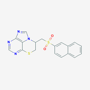 molecular formula C18H14N4O2S2 B353949 7,8-Dihydro[1,4]thiazino[4,3,2-gh]purin-7-ylmethyl 2-naphthyl sulfone CAS No. 697246-09-6