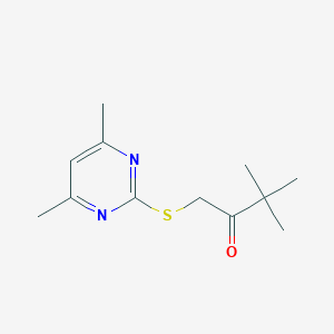 molecular formula C12H18N2OS B353951 1-[(4,6-Dimethylpyrimidin-2-yl)sulfanyl]-3,3-dimethylbutan-2-one CAS No. 380172-19-0