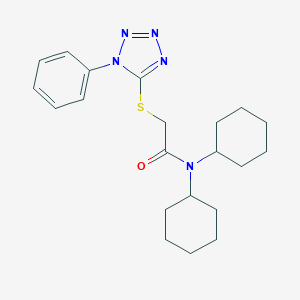 molecular formula C21H29N5OS B353954 N,N-dicyclohexyl-2-(1-phenyltetrazol-5-yl)sulfanylacetamide CAS No. 540513-76-6