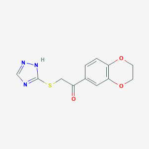 molecular formula C12H11N3O3S B353955 1-(2,3-dihydro-1,4-benzodioxin-6-yl)-2-(1H-1,2,4-triazol-3-ylsulfanyl)ethanone CAS No. 690646-70-9