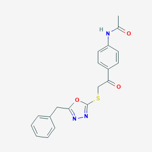 molecular formula C19H17N3O3S B353966 N-(4-{2-[(5-benzyl-1,3,4-oxadiazol-2-yl)sulfanyl]acetyl}phenyl)acetamide CAS No. 713106-61-7