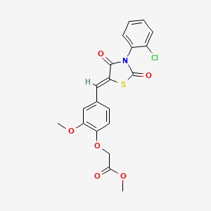 methyl (4-{[3-(2-chlorophenyl)-2,4-dioxo-1,3-thiazolidin-5-ylidene]methyl}-2-methoxyphenoxy)acetate