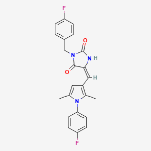 3-(4-fluorobenzyl)-5-{[1-(4-fluorophenyl)-2,5-dimethyl-1H-pyrrol-3-yl]methylene}-2,4-imidazolidinedione