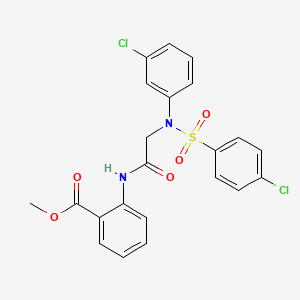 methyl 2-({N-(3-chlorophenyl)-N-[(4-chlorophenyl)sulfonyl]glycyl}amino)benzoate