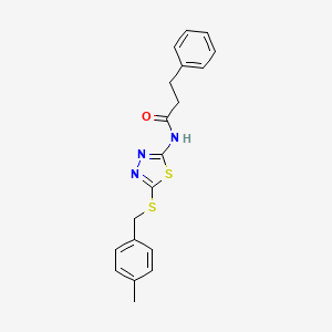 N-{5-[(4-methylbenzyl)thio]-1,3,4-thiadiazol-2-yl}-3-phenylpropanamide