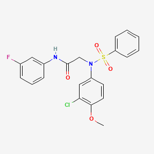 N~2~-(3-chloro-4-methoxyphenyl)-N~1~-(3-fluorophenyl)-N~2~-(phenylsulfonyl)glycinamide