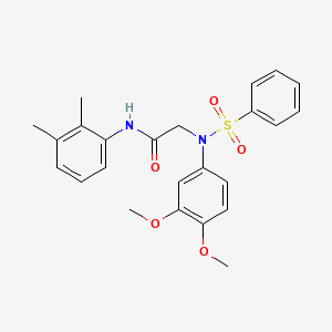 molecular formula C24H26N2O5S B3539781 N~2~-(3,4-dimethoxyphenyl)-N~1~-(2,3-dimethylphenyl)-N~2~-(phenylsulfonyl)glycinamide 