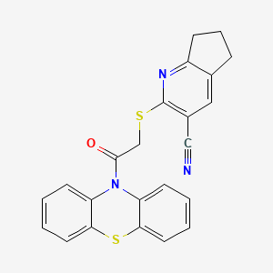 2-{[2-oxo-2-(10H-phenothiazin-10-yl)ethyl]thio}-6,7-dihydro-5H-cyclopenta[b]pyridine-3-carbonitrile