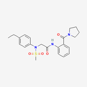 molecular formula C22H27N3O4S B3539845 N~2~-(4-ethylphenyl)-N~2~-(methylsulfonyl)-N~1~-[2-(1-pyrrolidinylcarbonyl)phenyl]glycinamide 