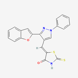 (5Z)-5-[[3-(1-benzofuran-2-yl)-1-phenylpyrazol-4-yl]methylidene]-2-sulfanylidene-1,3-thiazolidin-4-one