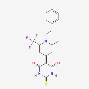 5-[2-methyl-1-(2-phenylethyl)-6-(trifluoromethyl)-4(1H)-pyridinylidene]-2-thioxodihydro-4,6(1H,5H)-pyrimidinedione