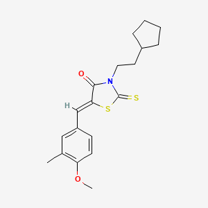 3-(2-cyclopentylethyl)-5-(4-methoxy-3-methylbenzylidene)-2-thioxo-1,3-thiazolidin-4-one