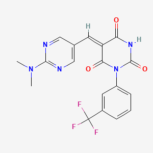 (5Z)-5-[[2-(dimethylamino)pyrimidin-5-yl]methylidene]-1-[3-(trifluoromethyl)phenyl]-1,3-diazinane-2,4,6-trione