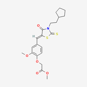 methyl (4-{[3-(2-cyclopentylethyl)-4-oxo-2-thioxo-1,3-thiazolidin-5-ylidene]methyl}-2-methoxyphenoxy)acetate