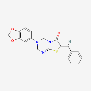 3-(1,3-benzodioxol-5-yl)-7-benzylidene-3,4-dihydro-2H-[1,3]thiazolo[3,2-a][1,3,5]triazin-6(7H)-one