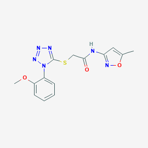2-{[1-(2-methoxyphenyl)-1H-tetrazol-5-yl]thio}-N-(5-methyl-3-isoxazolyl)acetamide