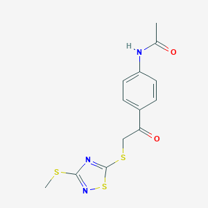 molecular formula C13H13N3O2S3 B354052 N-[4-({[3-(methylsulfanyl)-1,2,4-thiadiazol-5-yl]sulfanyl}acetyl)phenyl]acetamide CAS No. 876879-56-0