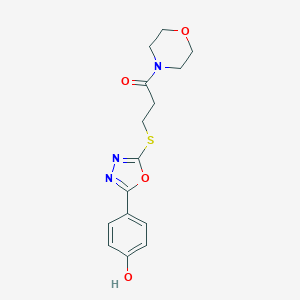 molecular formula C15H17N3O4S B354060 3-{[5-(4-Hydroxyphenyl)-1,3,4-oxadiazol-2-yl]sulfanyl}-1-(morpholin-4-yl)propan-1-one CAS No. 876878-61-4
