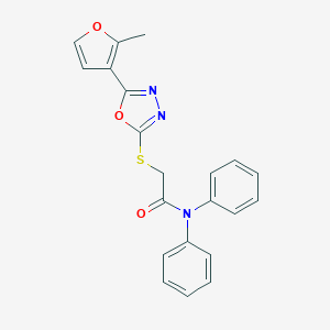 molecular formula C21H17N3O3S B354066 2-{[5-(2-methyl-3-furyl)-1,3,4-oxadiazol-2-yl]sulfanyl}-N,N-diphenylacetamide CAS No. 879606-56-1