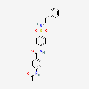 4-ACETAMIDO-N-{4-[(2-PHENYLETHYL)SULFAMOYL]PHENYL}BENZAMIDE