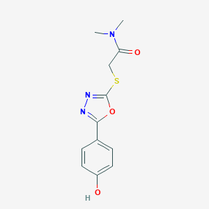 molecular formula C12H13N3O3S B354068 2-{[5-(4-hydroxyphenyl)-1,3,4-oxadiazol-2-yl]sulfanyl}-N,N-dimethylacetamide CAS No. 876878-49-8