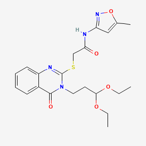 2-{[3-(3,3-diethoxypropyl)-4-oxo-3,4-dihydro-2-quinazolinyl]thio}-N-(5-methyl-3-isoxazolyl)acetamide